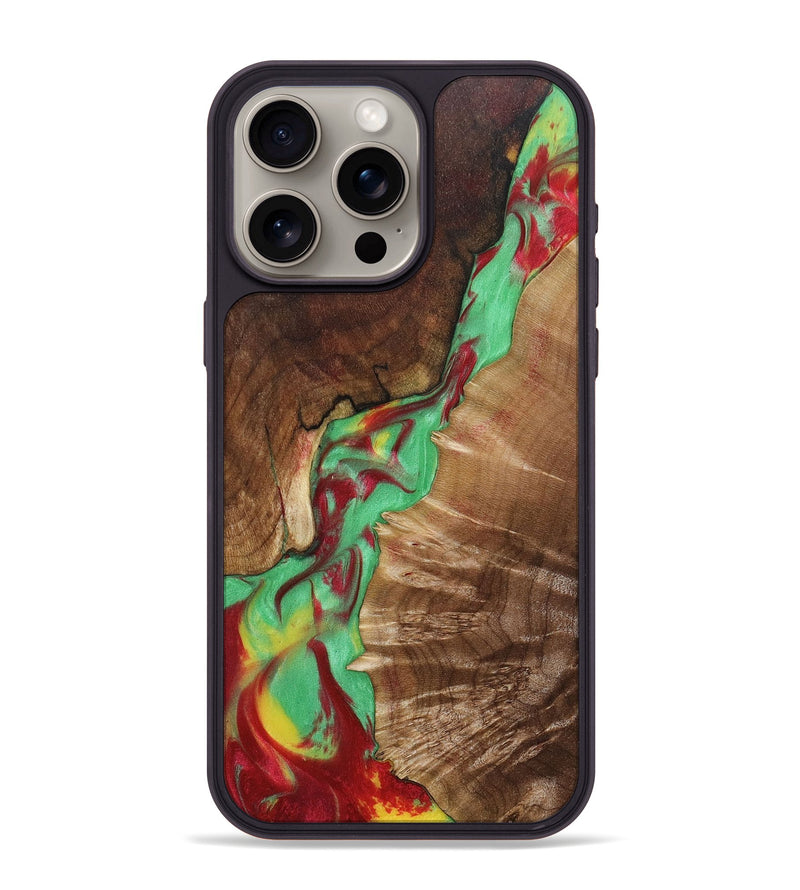 iPhone 15 Pro Max Wood+Resin Phone Case - Ember (Reggae, 689446)