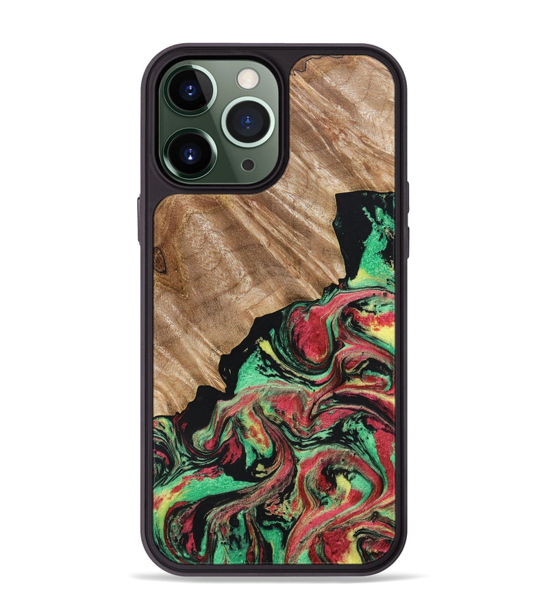 iPhone 13 Pro Max Wood+Resin Phone Case - Christopher (Reggae, 689455)