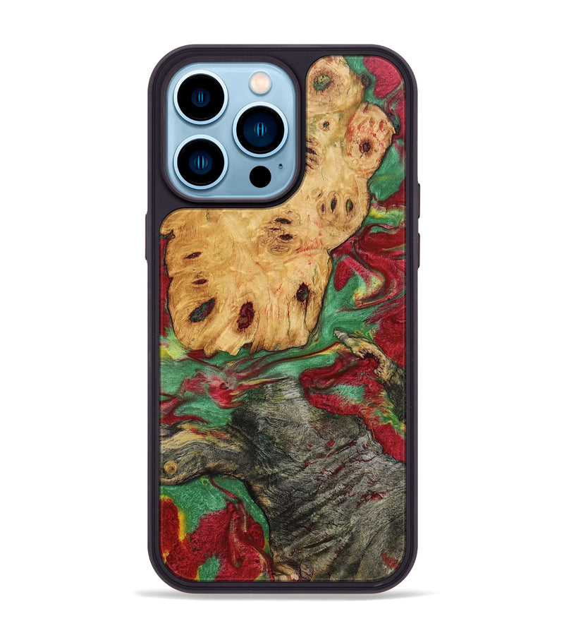 iPhone 14 Pro Max Wood+Resin Phone Case - Anthony (Reggae, 689472)