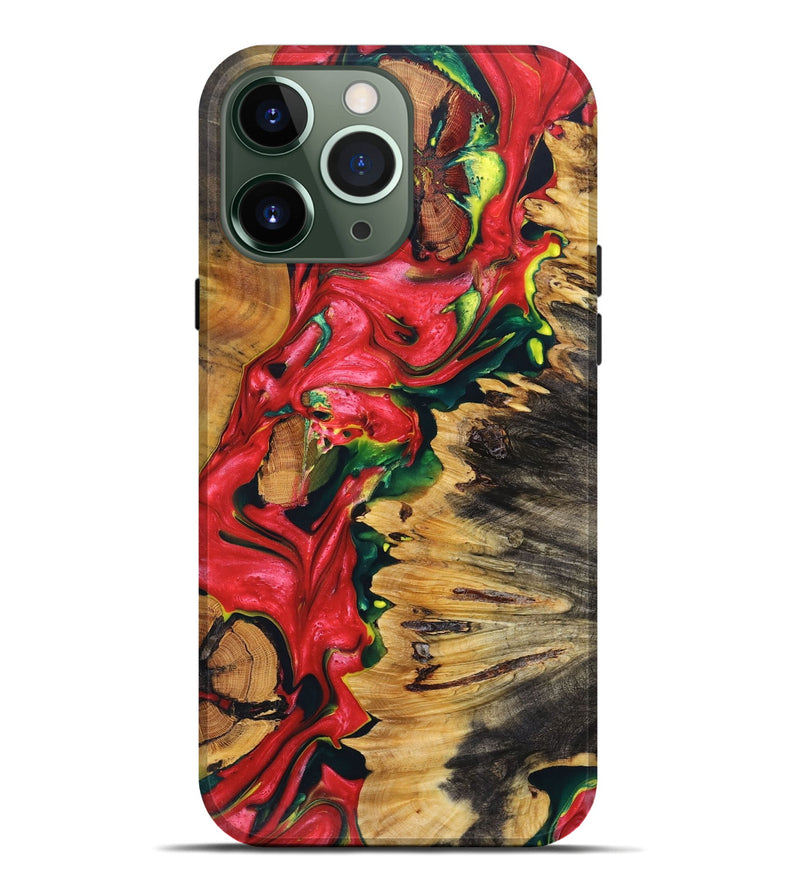iPhone 13 Pro Max Wood+Resin Live Edge Phone Case - Rafael (Reggae, 689491)