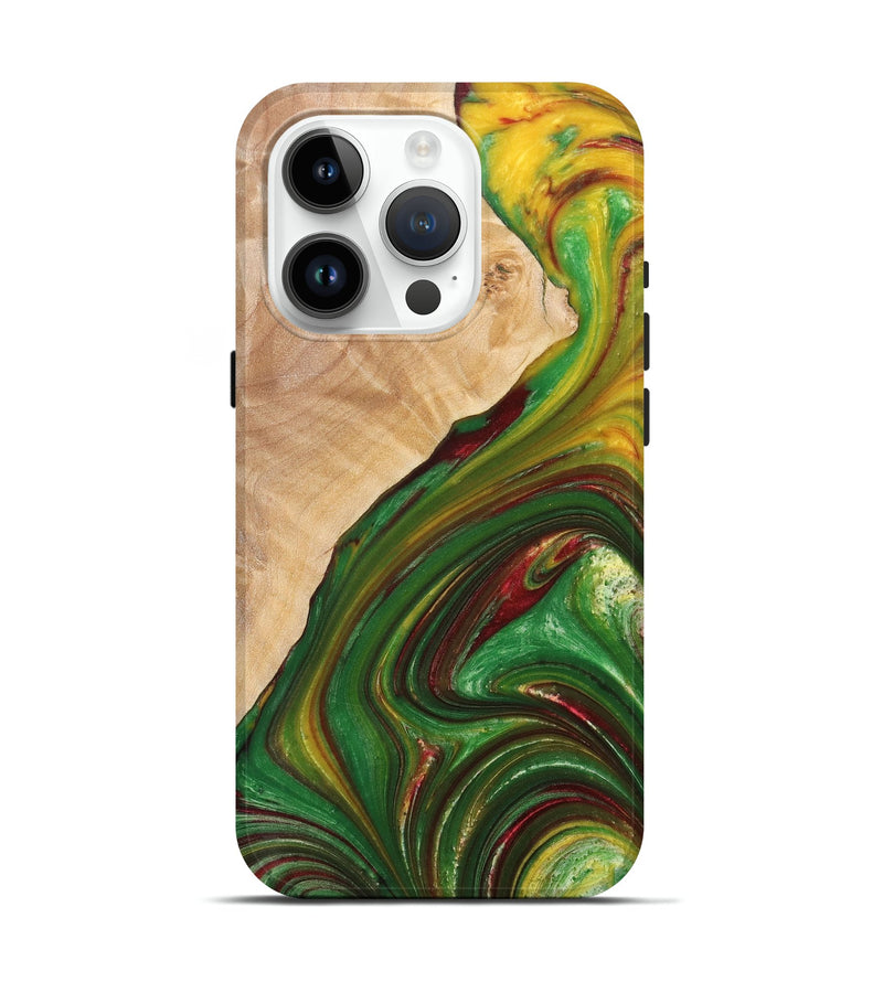 iPhone 15 Pro Wood+Resin Live Edge Phone Case - Valerie (Reggae, 689496)