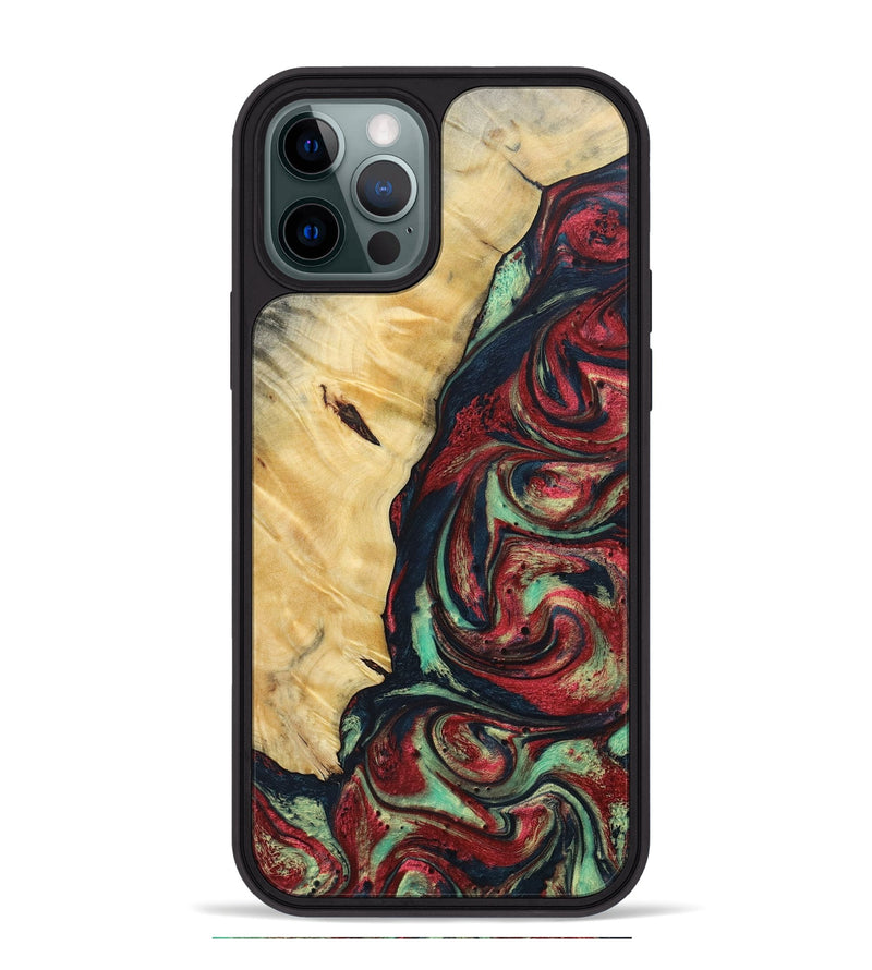 iPhone 12 Pro Max Wood+Resin Phone Case - Carlton (Reggae, 689520)