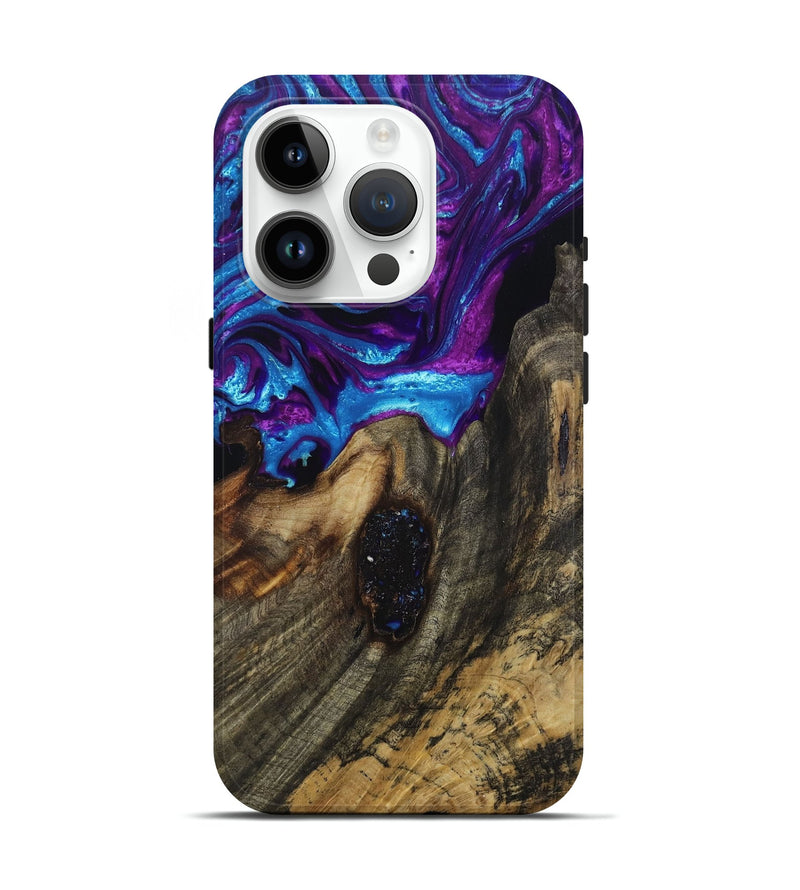 iPhone 15 Pro Wood+Resin Live Edge Phone Case - Glen (Purple, 689550)