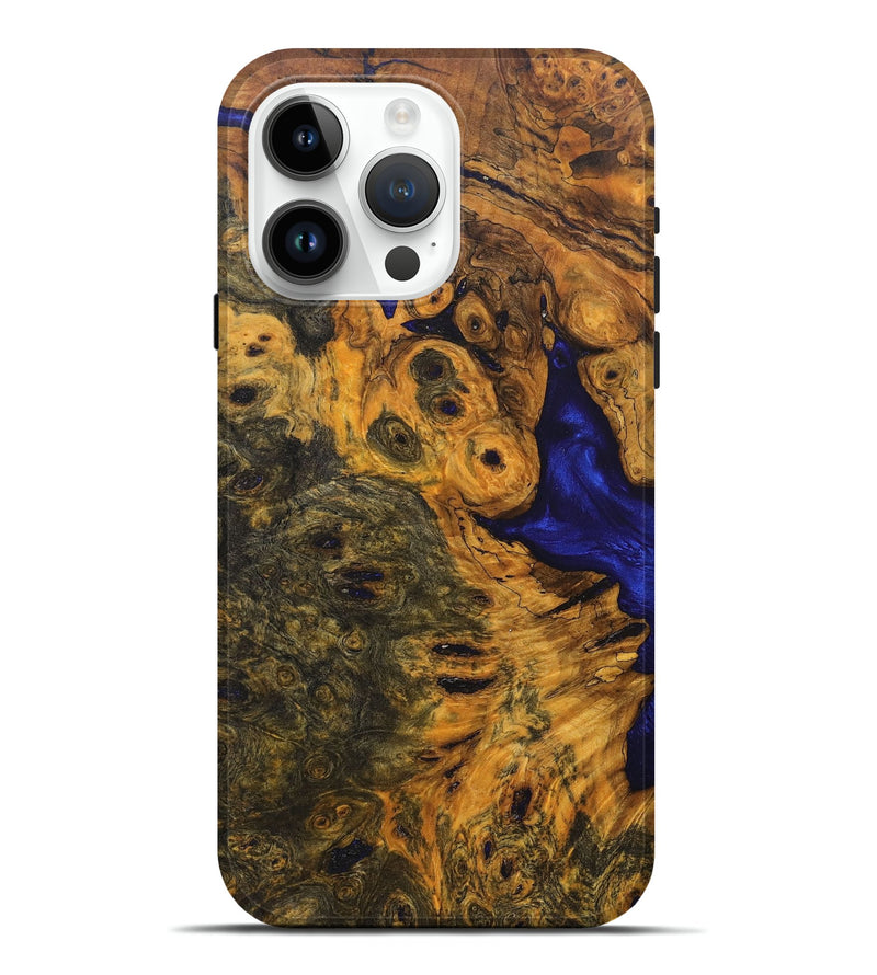 iPhone 15 Pro Max Wood+Resin Live Edge Phone Case - Rose (Wood Burl, 689564)