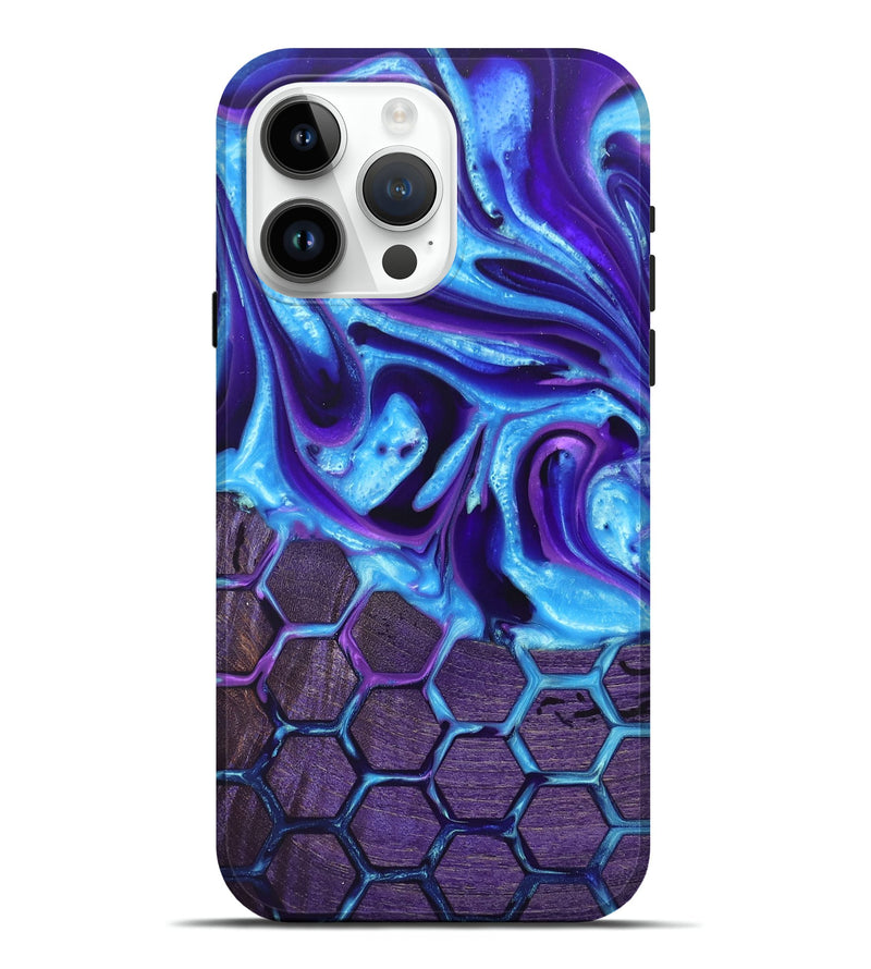 iPhone 15 Pro Max Wood+Resin Live Edge Phone Case - Jonas (Pattern, 689567)