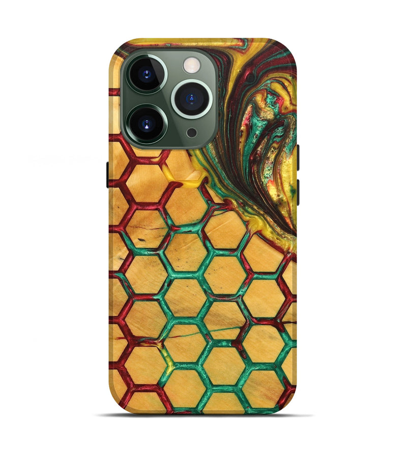 iPhone 13 Pro Wood+Resin Live Edge Phone Case - Emersyn (Reggae, 689775)