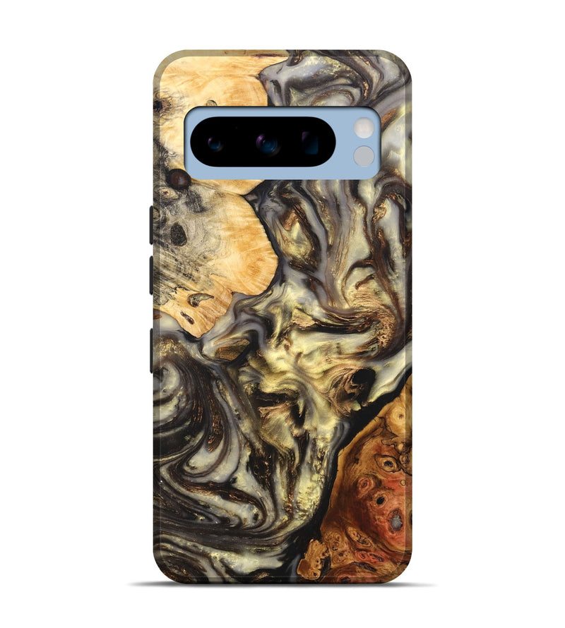 Pixel 8 Pro Wood+Resin Live Edge Phone Case - Jeannine (Black & White, 689777)