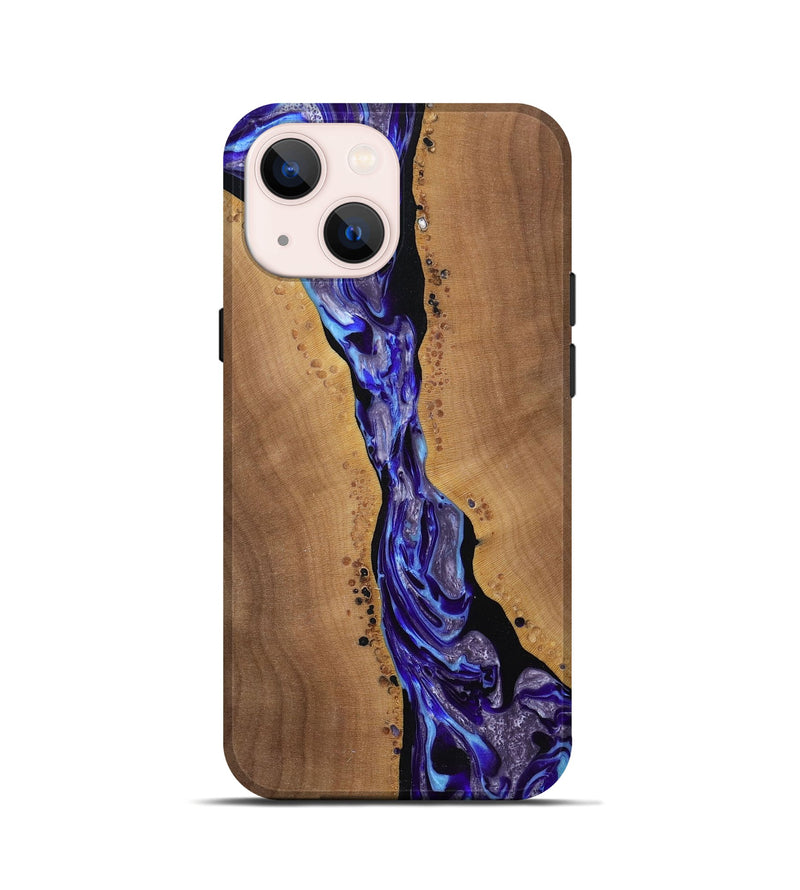 iPhone 13 mini Wood+Resin Live Edge Phone Case - Talan (Purple, 689797)