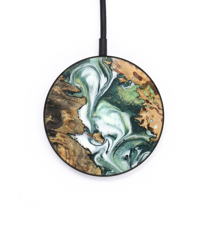 Circle Wood+Resin Wireless Charger - Aria (Green, 689902)