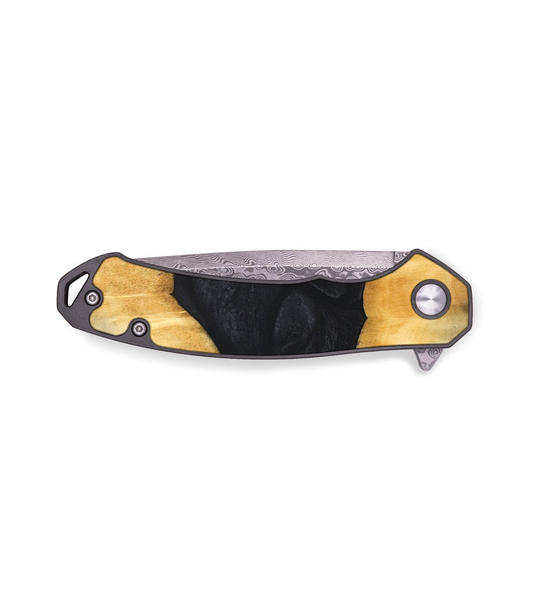 EDC Wood+Resin Pocket Knife - Jarod (Pure Black, 689917)