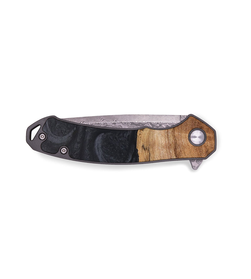 EDC Wood+Resin Pocket Knife - Garrett (Pure Black, 689923)