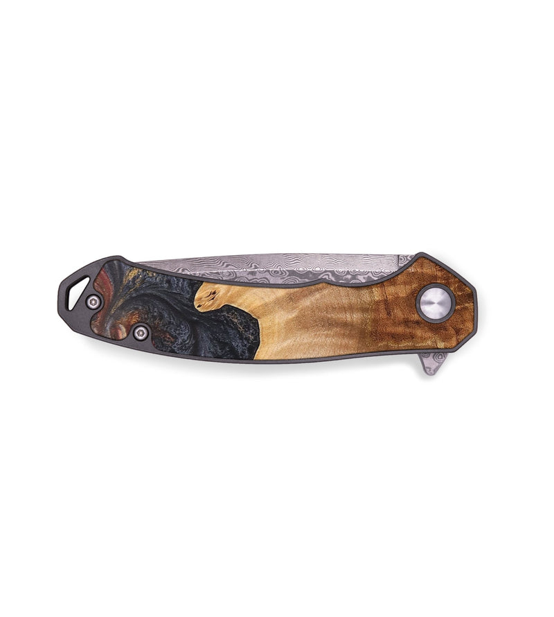 EDC Wood+Resin Pocket Knife - Leanne (Red, 689931)