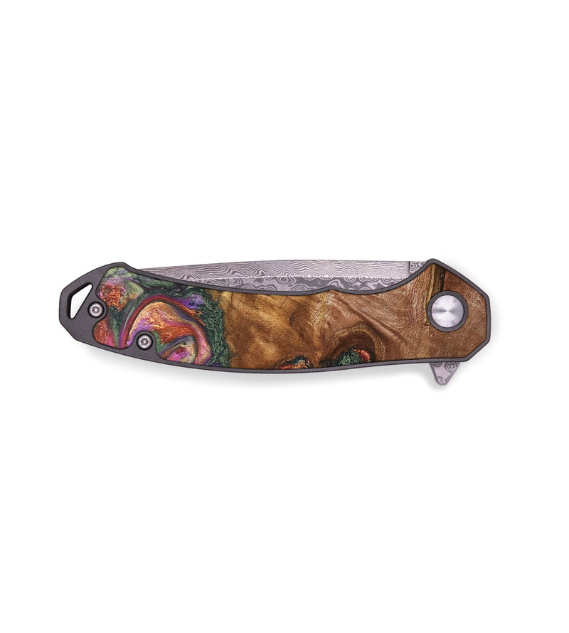 EDC Wood+Resin Pocket Knife - Adrienne (Green, 689946)