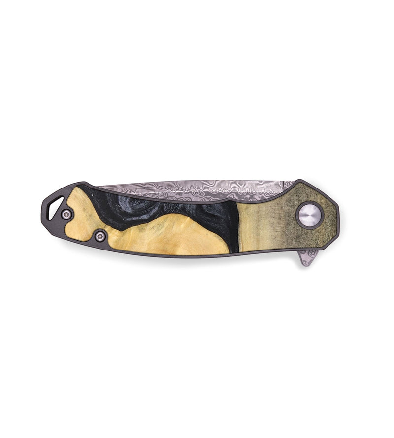 EDC Wood+Resin Pocket Knife - Cassie (Pure Black, 689947)
