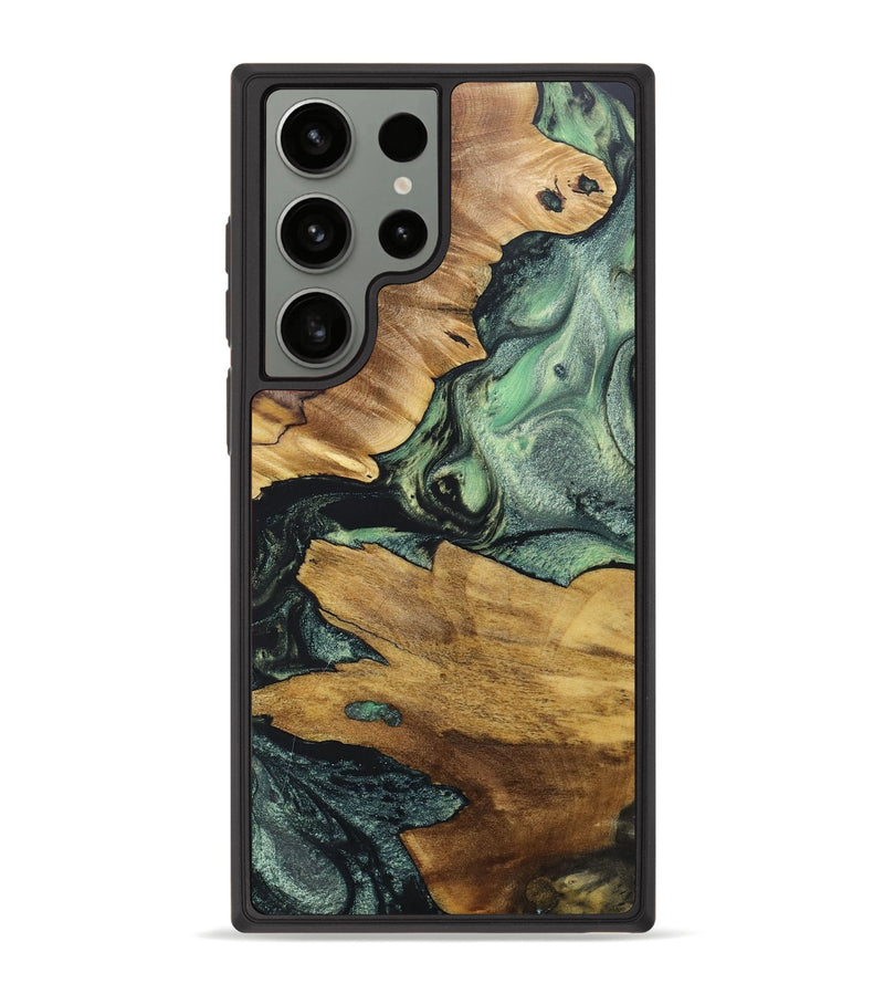 Galaxy S23 Ultra Wood+Resin Phone Case - Stanley (Green, 690122)