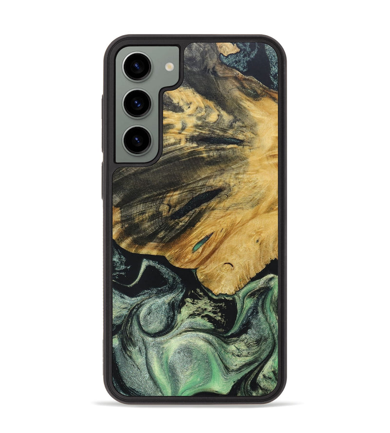 Galaxy S23 Plus Wood+Resin Phone Case - Sandra (Green, 690127)