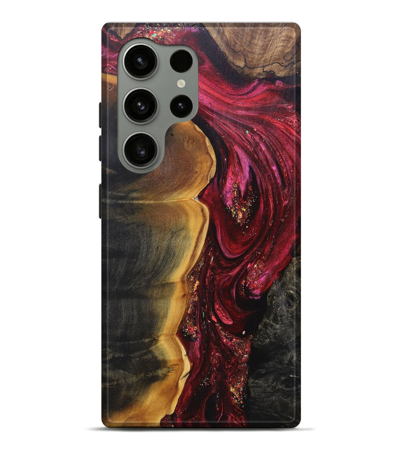 Galaxy S24 Ultra Wood+Resin Live Edge Phone Case - Olga (Red, 690199)