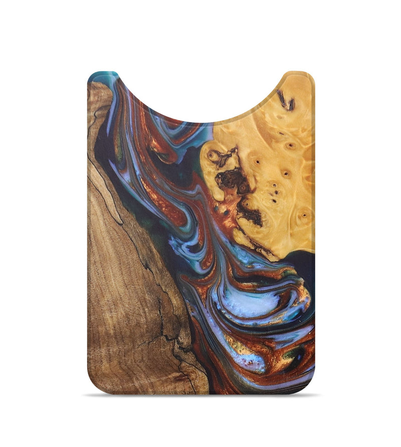 Live Edge Wood+Resin Wallet - Teri (Teal & Gold, 690209)