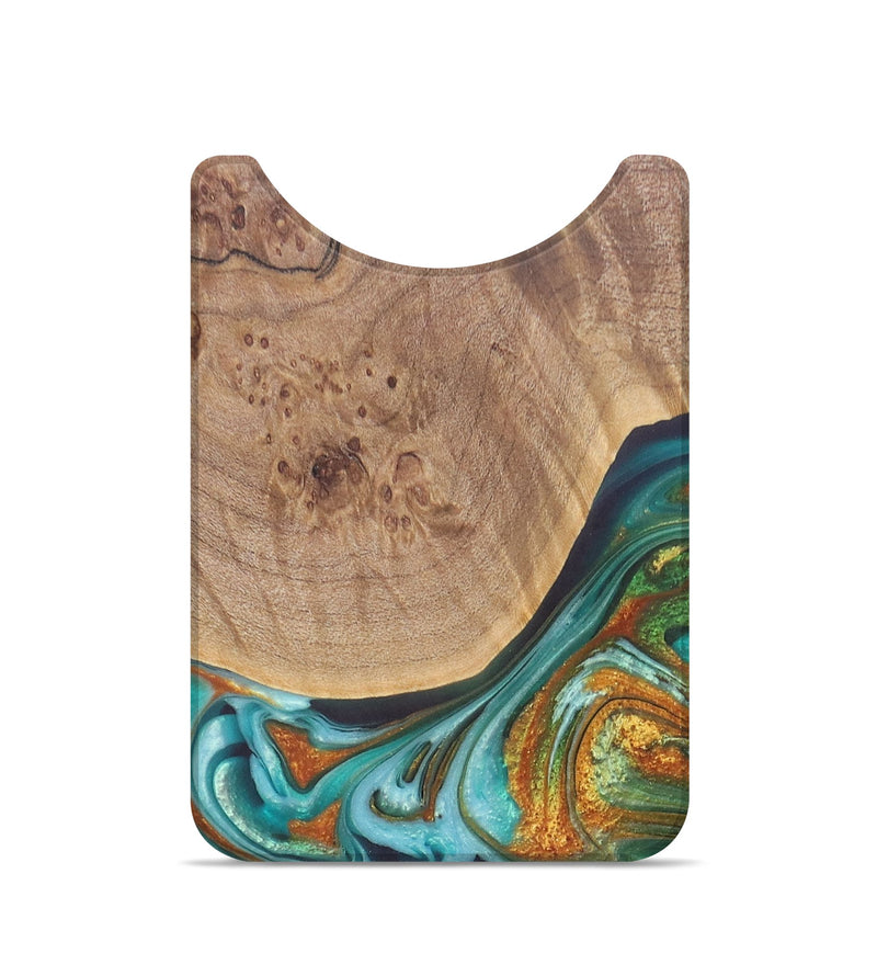 Live Edge Wood+Resin Wallet - Zachariah (Teal & Gold, 690210)