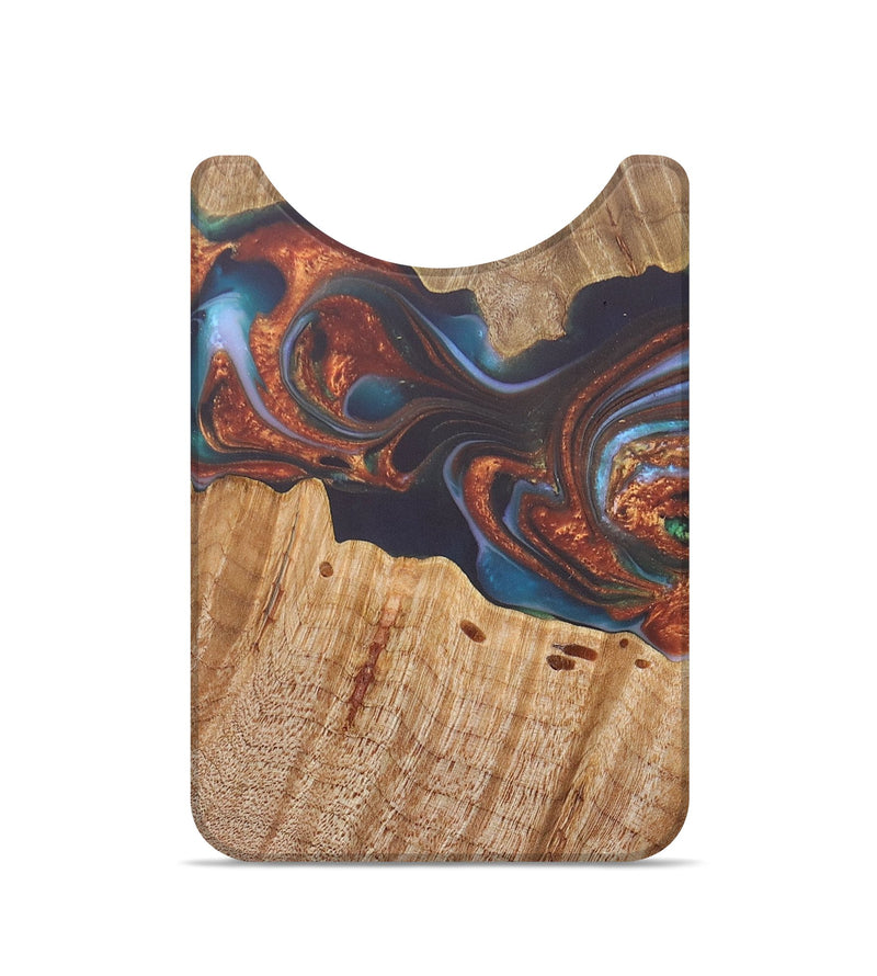 Live Edge Wood+Resin Wallet - Gregory (Teal & Gold, 690213)