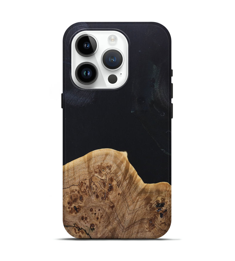 iPhone 15 Pro Wood+Resin Live Edge Phone Case - Constance (Pure Black, 690292)