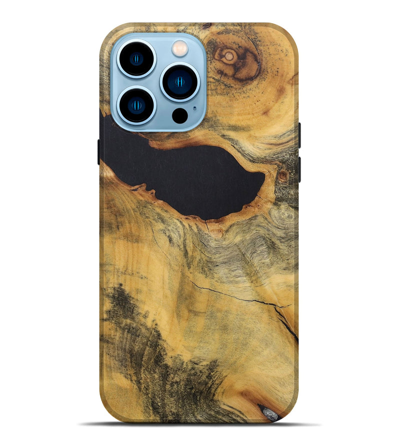 iPhone 14 Pro Max Wood+Resin Live Edge Phone Case - Gertrude (Wood Burl, 690313)