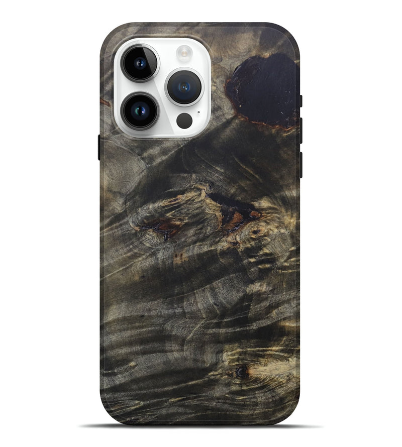 iPhone 15 Pro Max Wood+Resin Live Edge Phone Case - Guy (Wood Burl, 690314)