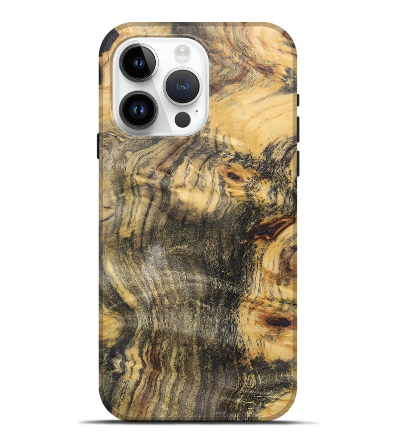 iPhone 15 Pro Max Wood+Resin Live Edge Phone Case - Emmett (Wood Burl, 690318)