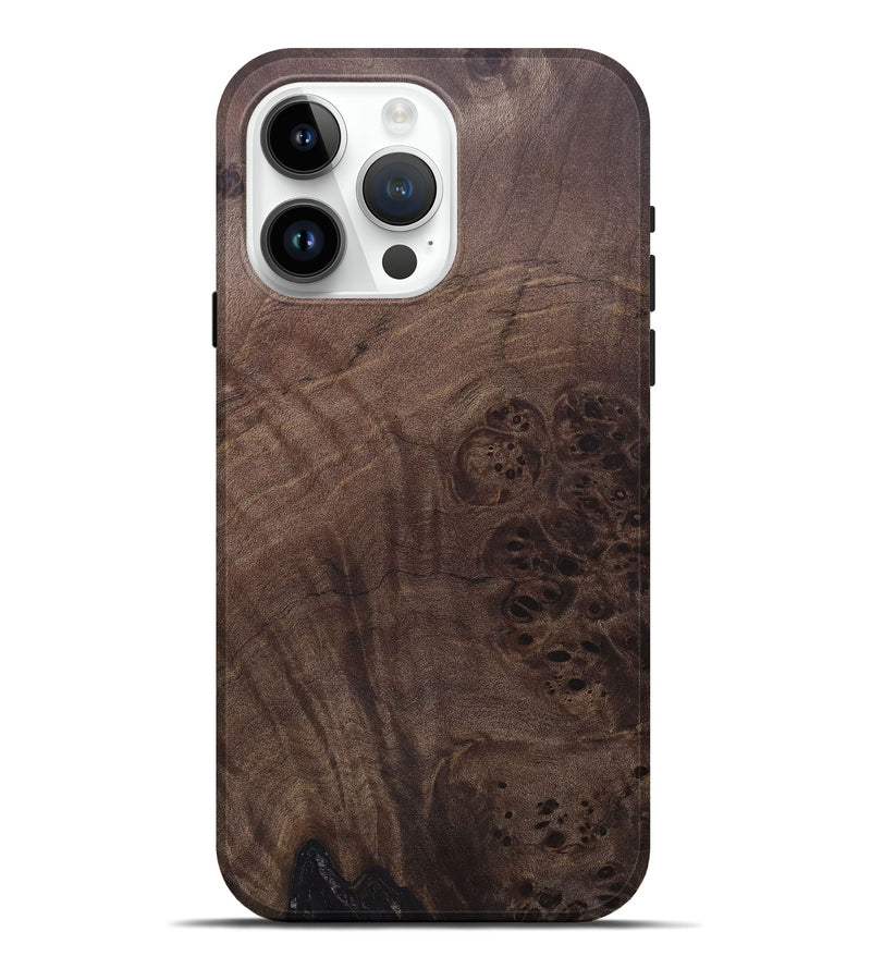 iPhone 15 Pro Max Wood+Resin Live Edge Phone Case - Chelsea (Wood Burl, 690323)