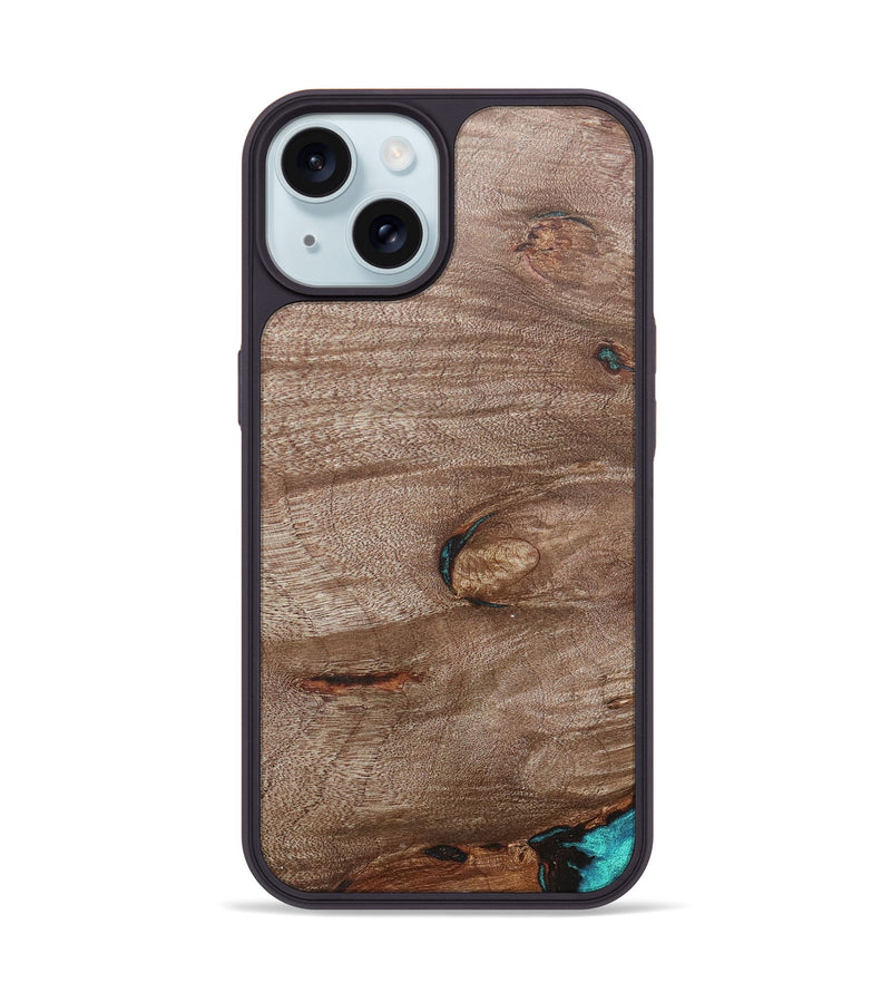 iPhone 15 Wood+Resin Phone Case - Kameron (Wood Burl, 690413)