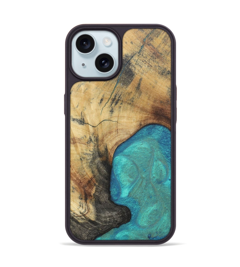 iPhone 15 Wood+Resin Phone Case - Joe (Wood Burl, 690418)