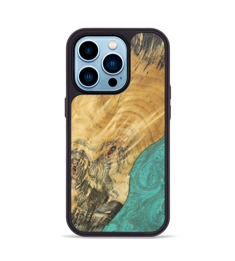 iPhone 14 Pro Wood+Resin Phone Case - Maxwell (Wood Burl, 690431)