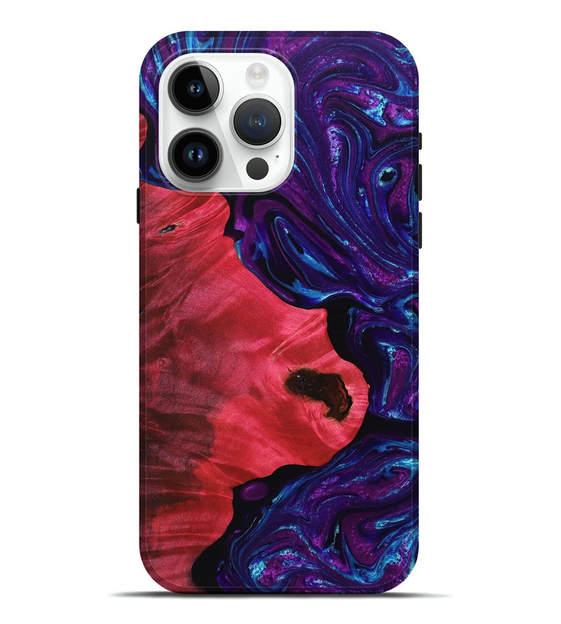 iPhone 15 Pro Max Wood+Resin Live Edge Phone Case - Tia (Purple, 690502)
