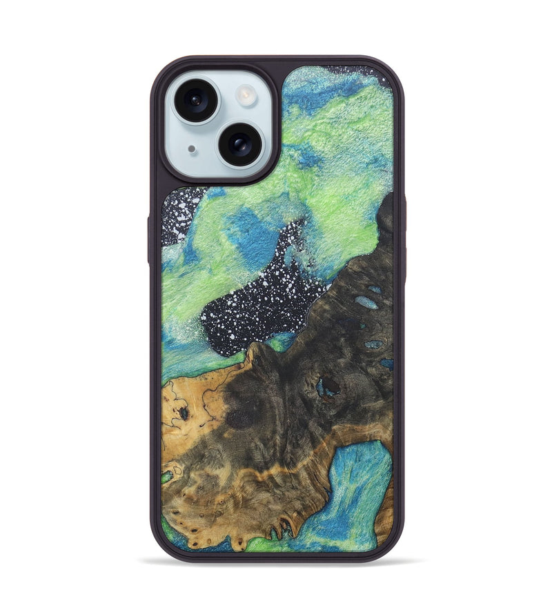 iPhone 15 Wood+Resin Phone Case - Kristine (Cosmos, 690592)