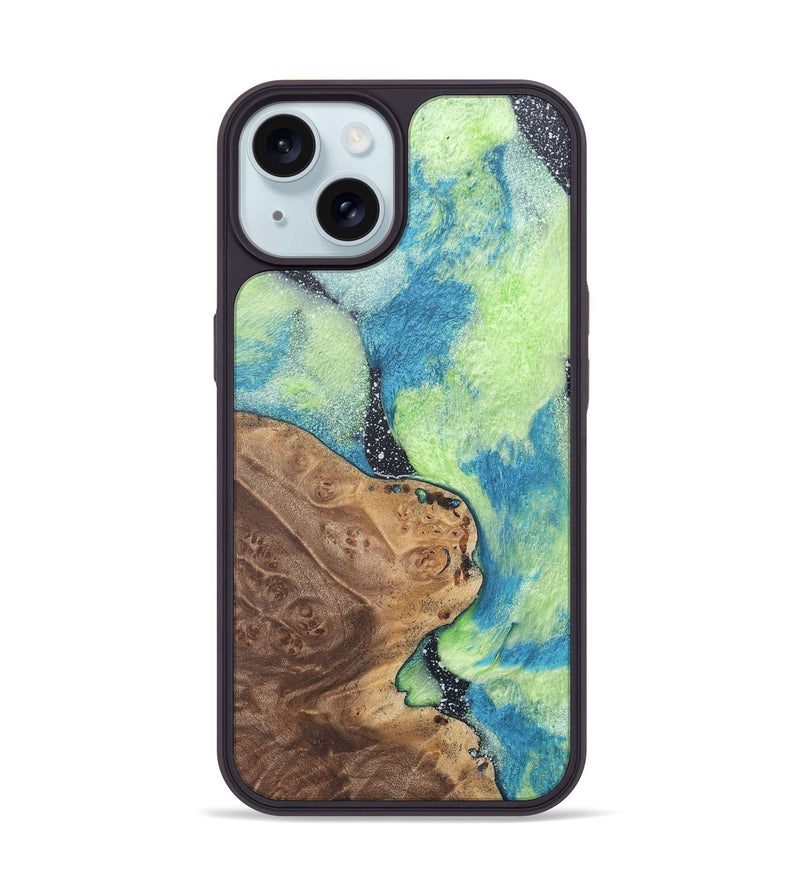 iPhone 15 Wood+Resin Phone Case - Sandy (Cosmos, 690594)