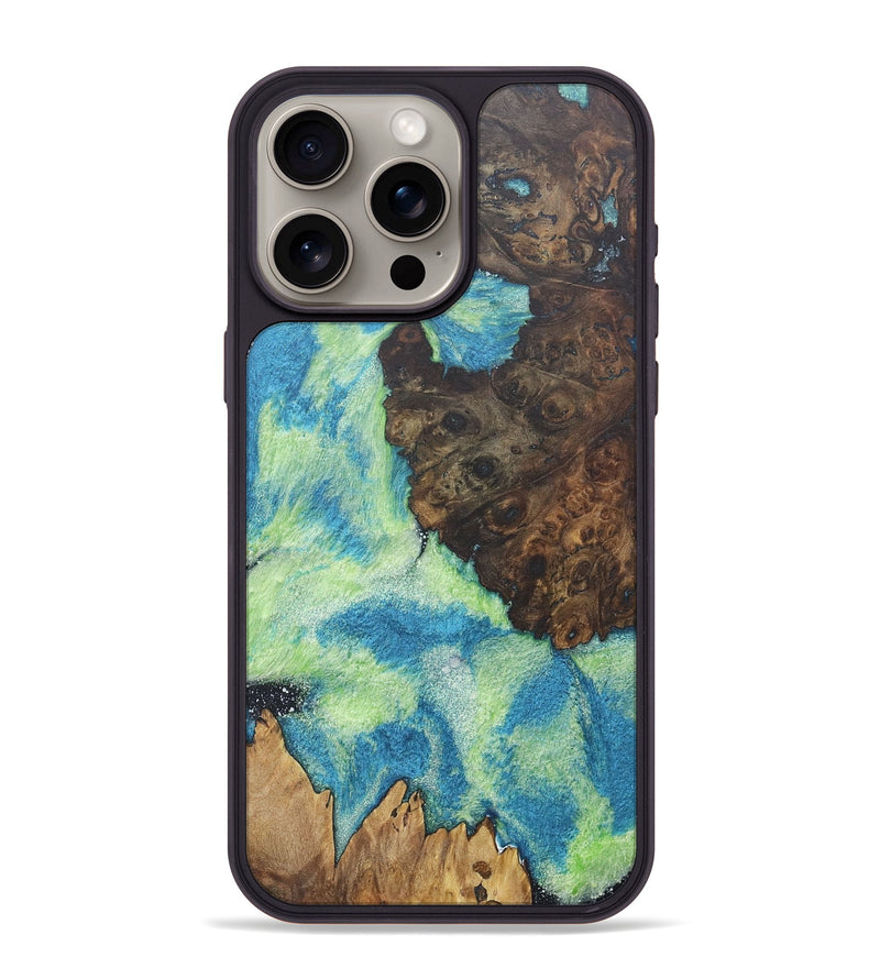 iPhone 15 Pro Max Wood+Resin Phone Case - Elian (Cosmos, 690602)