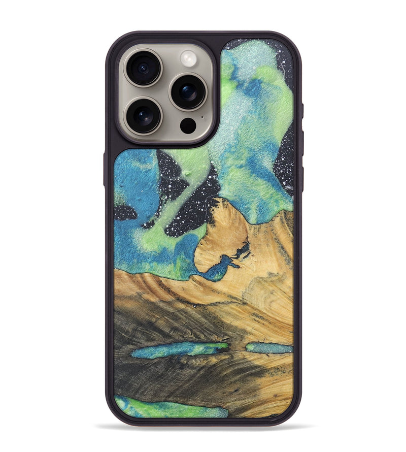iPhone 15 Pro Max Wood+Resin Phone Case - Hendrix (Cosmos, 690607)