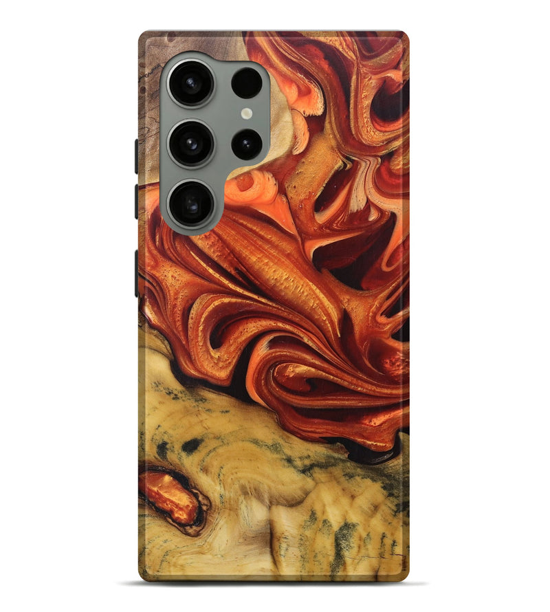 Galaxy S24 Ultra Wood+Resin Live Edge Phone Case - Bradley (Red, 690701)