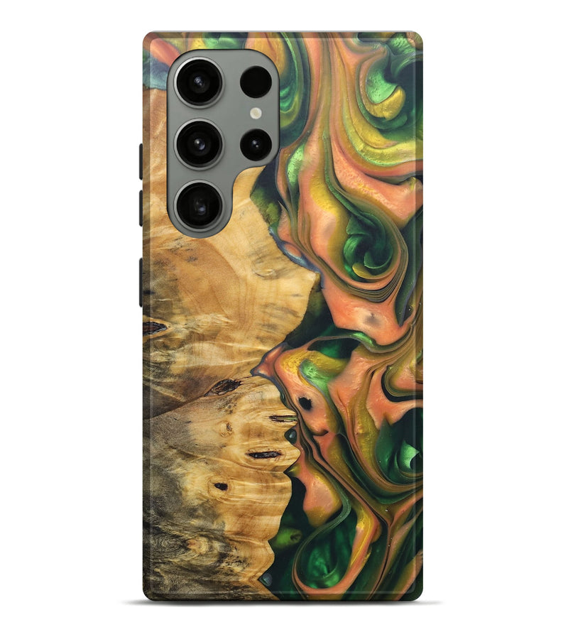 Galaxy S23 Ultra Wood+Resin Live Edge Phone Case - Marquis (Red, 690703)