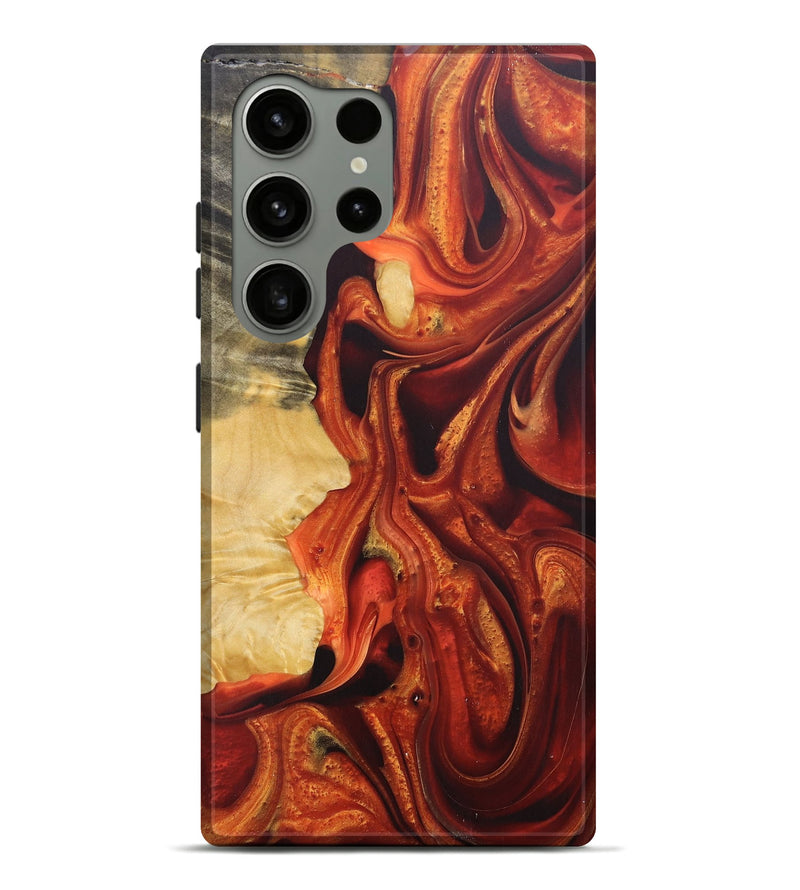 Galaxy S24 Ultra Wood+Resin Live Edge Phone Case - Deneen (Red, 690707)