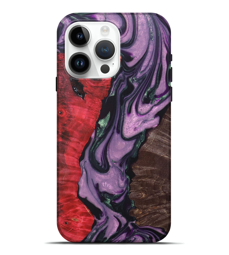 iPhone 15 Pro Max Wood+Resin Live Edge Phone Case - Mckinley (Purple, 690717)