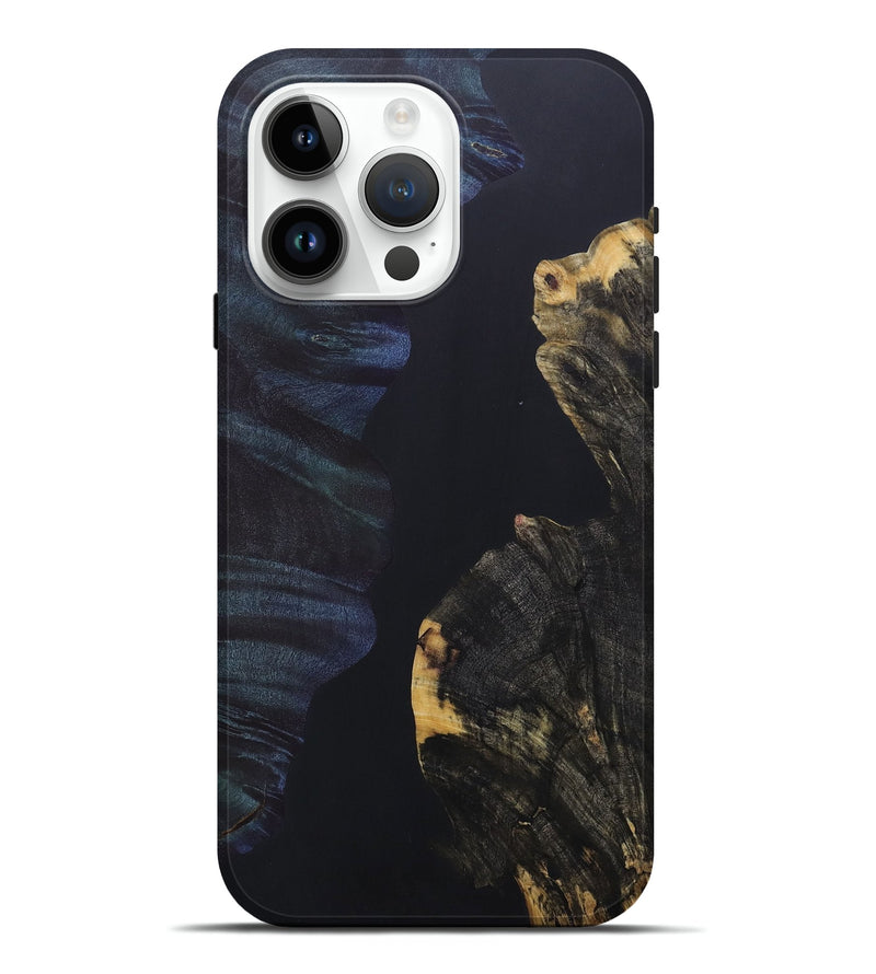 iPhone 15 Pro Max Wood+Resin Live Edge Phone Case - Frank (Pure Black, 690739)