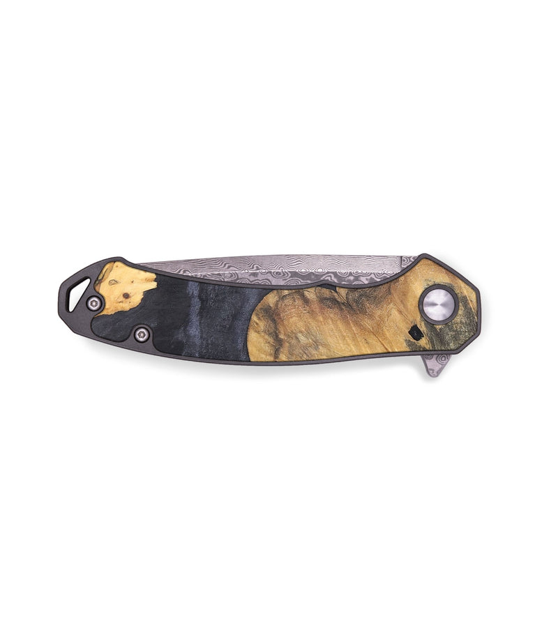 EDC Wood+Resin Pocket Knife - Wilma (Pure Black, 690756)