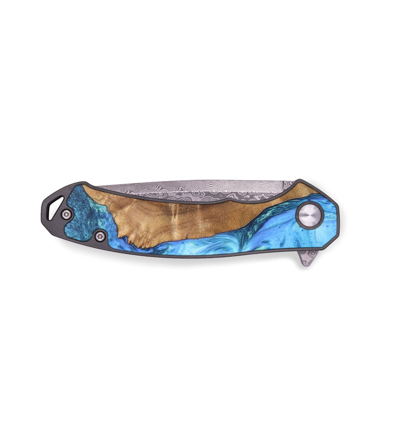 EDC Wood+Resin Pocket Knife - Nina (Blue, 690757)