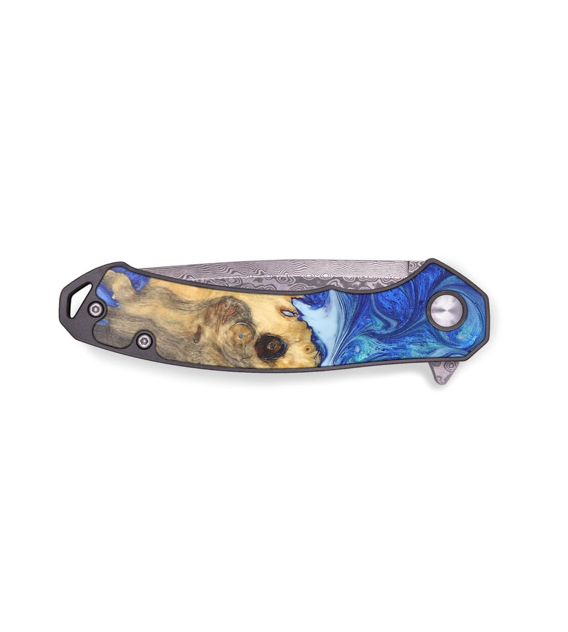 EDC Wood+Resin Pocket Knife - Milton (Blue, 690759)