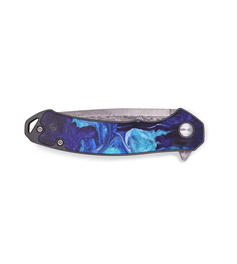EDC Wood+Resin Pocket Knife - Cortney (Blue, 690760)