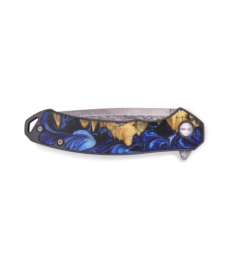EDC Wood+Resin Pocket Knife - Bart (Blue, 690763)