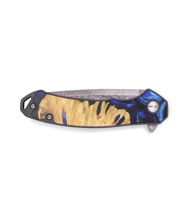 EDC Wood+Resin Pocket Knife - Keegan (Blue, 690769)