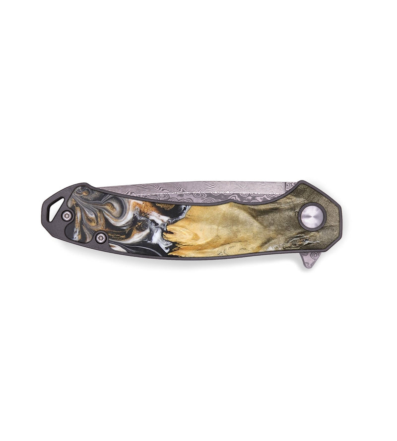 EDC Wood+Resin Pocket Knife - Sienna (Black & White, 690772)