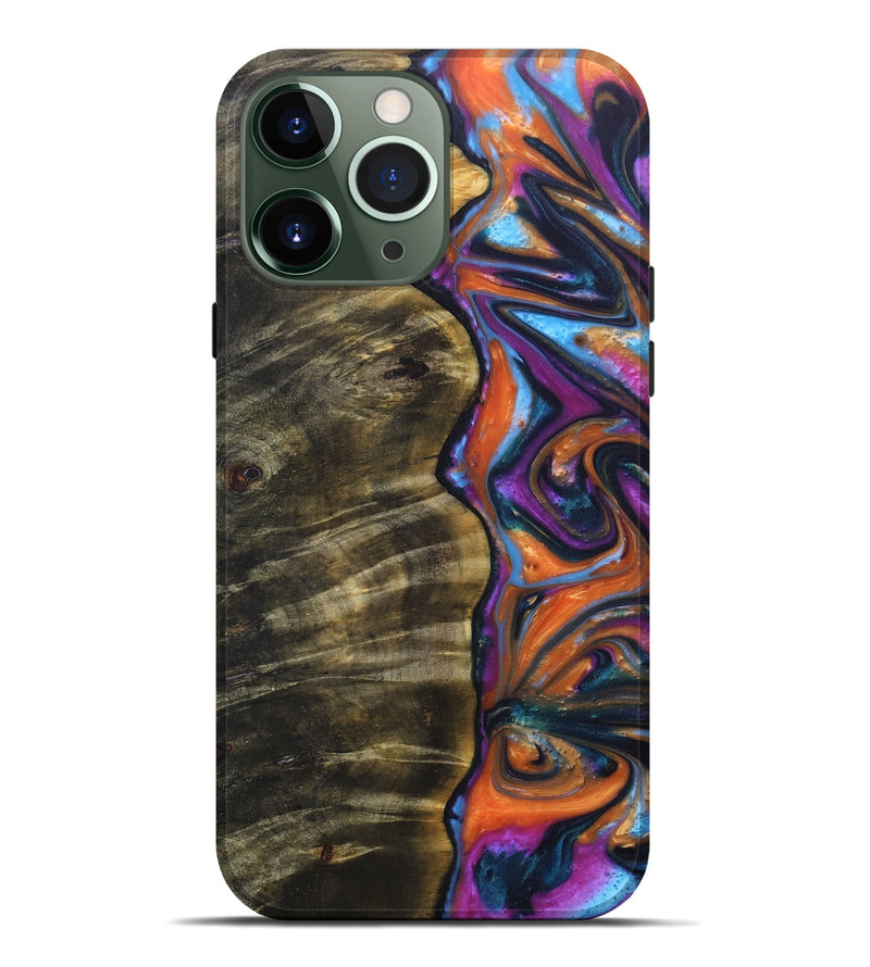 iPhone 13 Pro Max Wood+Resin Live Edge Phone Case - Lucas (Purple, 691006)